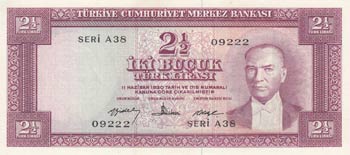 Turkey, 2 1/2 Lira, 1960, UNC, ... 