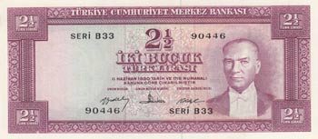 Turkey, 2 1/2 Lira, 1960, UNC, ... 