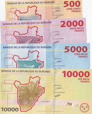 Burundi, 500 Francs, 1.000 Francs, ... 