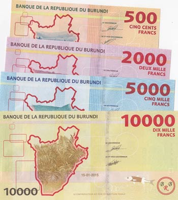 Burundi, 500 Francs, 1.000 Francs, ... 