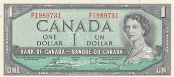 Canada, 1 Dollar, 1954, UNC, p75c