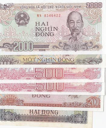 Vietnam, 2 Dong,200 Dong, 500 Dong ... 