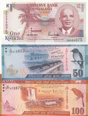Mix Lot, Sri Lanka, 50 Rupees, ... 