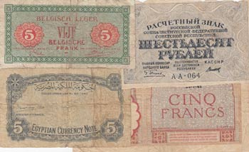 Mix Lot, Banknotes from 4 ... 