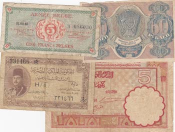 Mix Lot, Banknotes from 4 ... 