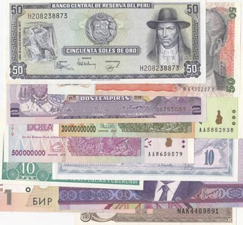 Mix Lot, 10 banknotes in whole CIL ... 