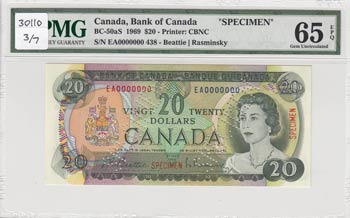 Canada, 20 Dollars, 1969, UNC, ... 