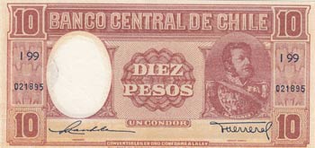 Chile, 10 Pesos, 1947-1958, UNC, ... 