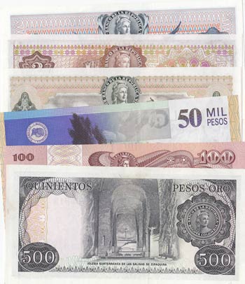 Colombia, 1 Peso, 2 Pesos, 5 ... 