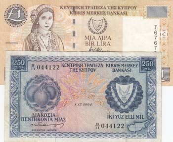 Cyprus, 250 Mils and 1 Pound, ... 