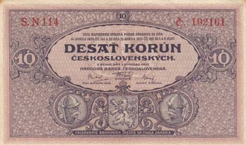 Czechoslovakia, 10 Korun, 1927, ... 