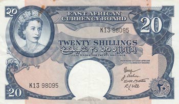 East Africa, 20 Shillings, 1958, ... 
