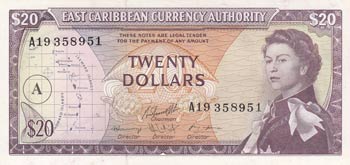 East Caribbean States, 20 Dollars, ... 