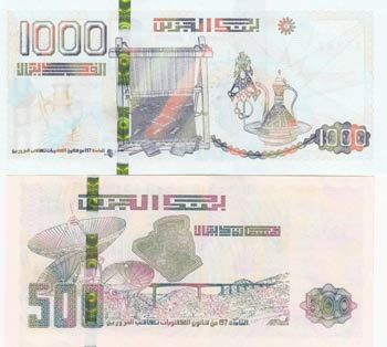Algeria, 500 Dinars and 1.000 ... 