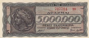 Greece, 5.000.000 Drachmai, 1944, ... 