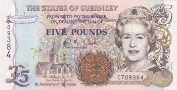 Guernsey, 5 Pounds, 1996, UNC, p56c