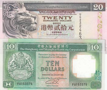 Hong Kong, 10 Dollars and 20 ... 