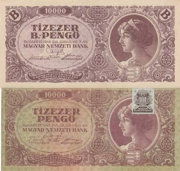 Hungary, 10.000 Pengö, 1945/1946, ... 