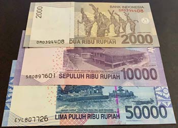 Indonesia, 2.000 Rupiah, 10.000 ... 