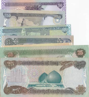 Iraq, 1 Dinar, 25 Dinar (2), 50 ... 