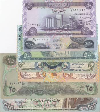 Iraq, 1 Dinar, 25 Dinar (2), 50 ... 