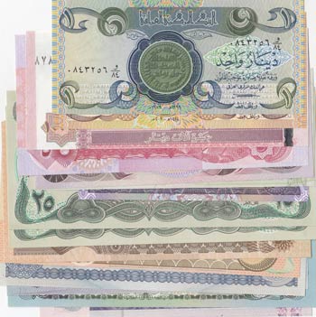 Iraq, 1 Dinar, 5 Dinars (2), 25 ... 