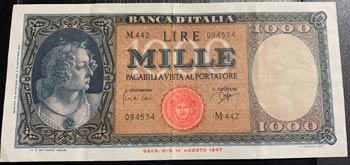 Italy, 1000 Lire, 1961, VF (+), ... 