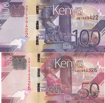 Kenya, 50 Shillings and 100 ... 