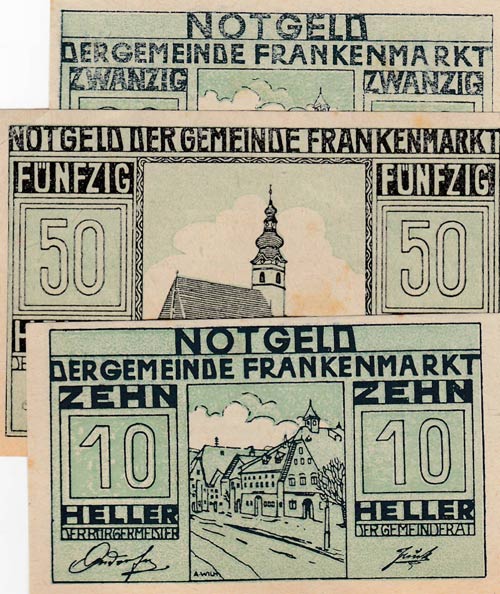 Austria, 10-20-50 Heller, 1921, ... 