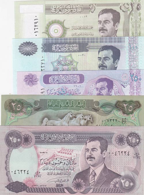 Iraq,  Total 5 banknotes