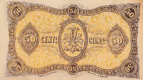İtaly, 50 Cents, 1870, UNC, 