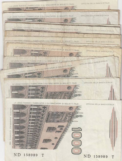 Italy, 1000 Lire, 1982, VF, p109, ... 