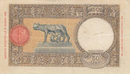 Italy, 50 Lire, 1933/40, VF, p54a