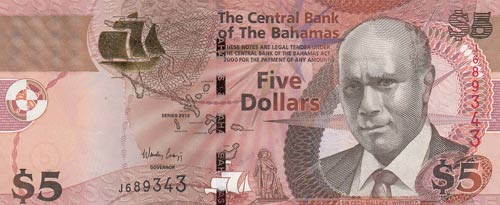 Bahamas, 5 Dollars  , 2013, UNC, ... 