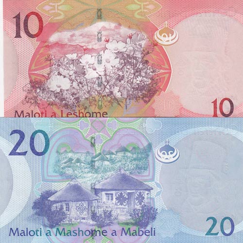 Lesotho,  UNC,  Total 2 banknotes