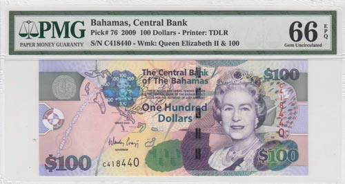 Bahamas , 100 Dollars, 2009, UNC, ... 