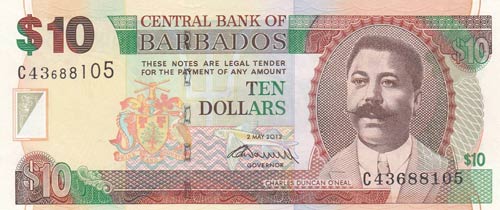 Barbados, 10 Dollars, 2012, UNC, ... 