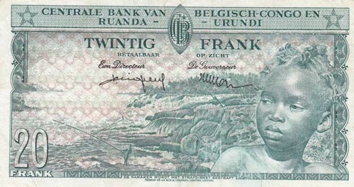 Belgium Congo, 20 Francs, 1957, ... 