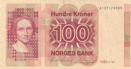 Norway, 100 Kroner, 1985, VF, p43c