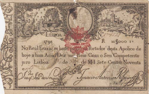 Portugal , 10.000 Reis, 1798, ... 