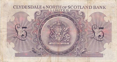 Scotland, 5 Pounds, 1951/1960, VF, ... 