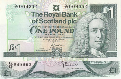 Scotland, 1 Pound,  UNC, 