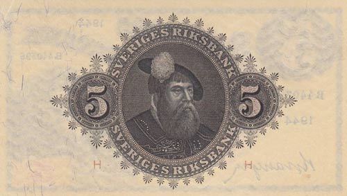 Sweden, 5 Kronor, 1944, UNC, p33aa