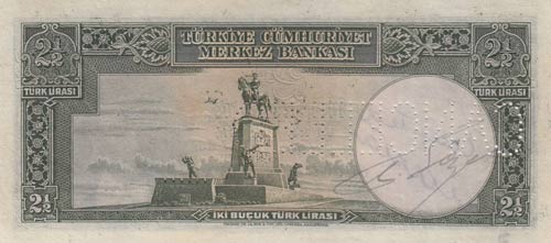 Turkey, 2 1/2 Lira, 1939, UNC, ... 