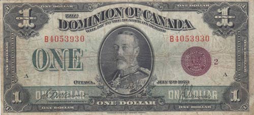Canada, 1 Dollar, 1923, FINE, p33k