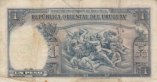Uruguay, 1 Peso, 1935, VF, p28a