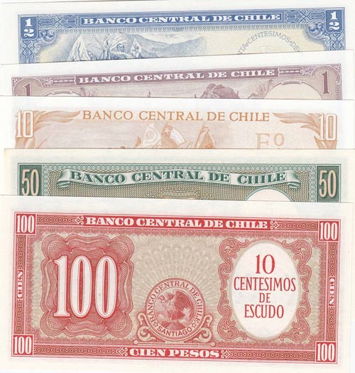 Chile, 1/2 Escudo, 1 Escudo, 10 ... 