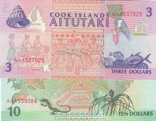 Cook Islands, 3 Dollars and 10 ... 