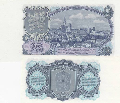Czechoslovakia, 3 Koruny, 25 Korun ... 