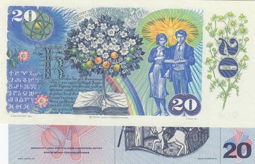 Czechoslovakia,  Total 2 banknotes